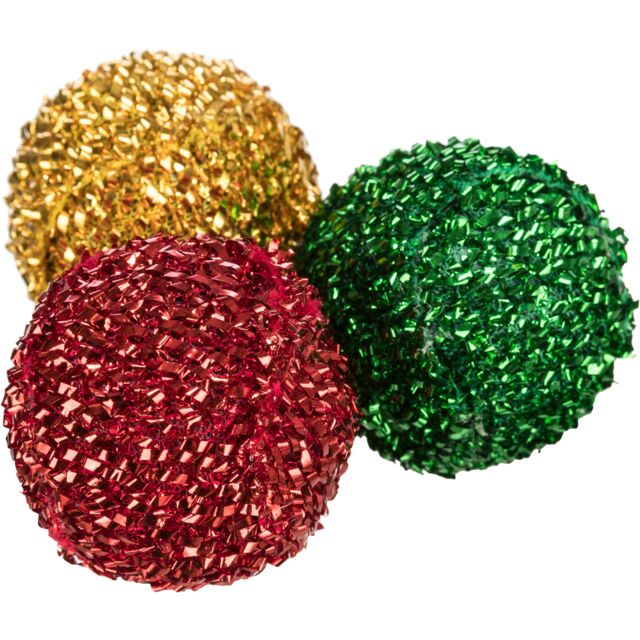 Kattelegetøj, 3 rasle bolde Ø4cm