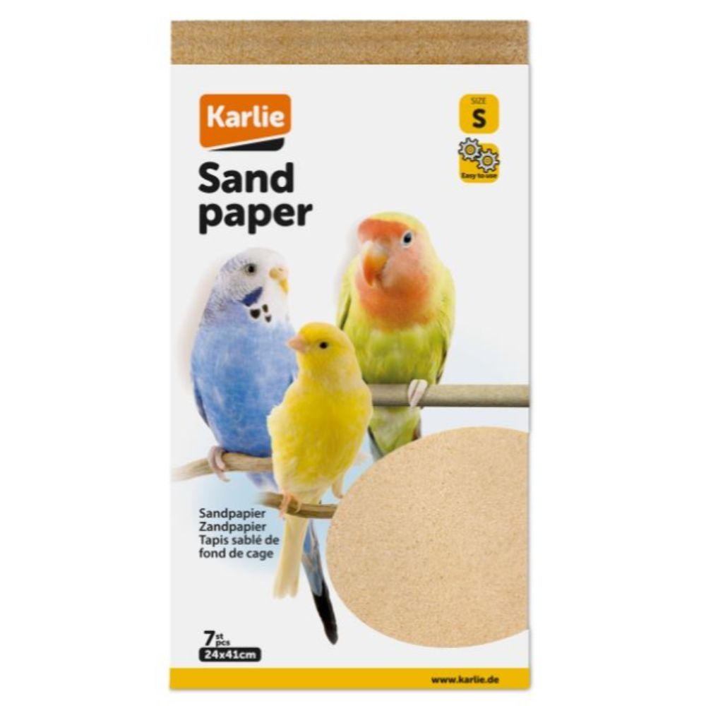 Karlie Sandpapir til fugle, 7 ark, er et væsentligt værktøj til at forbedre fugles levesteder. Fremstillet af sandpapir af høj kvalitet giver dette produkt en behagelig og naturlig overflade for fugle at gå på.